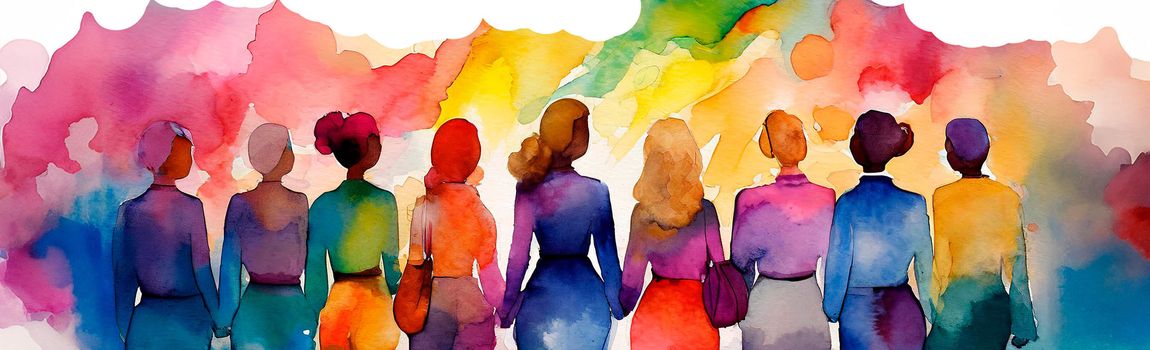 AI generated watercolour of female empowerment