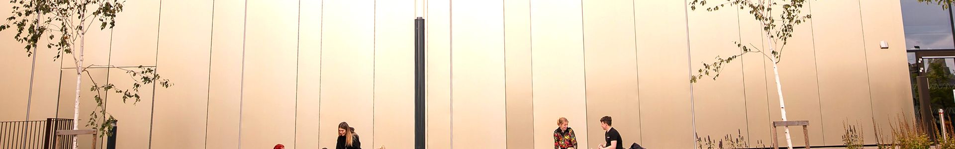 students outdoors east quad