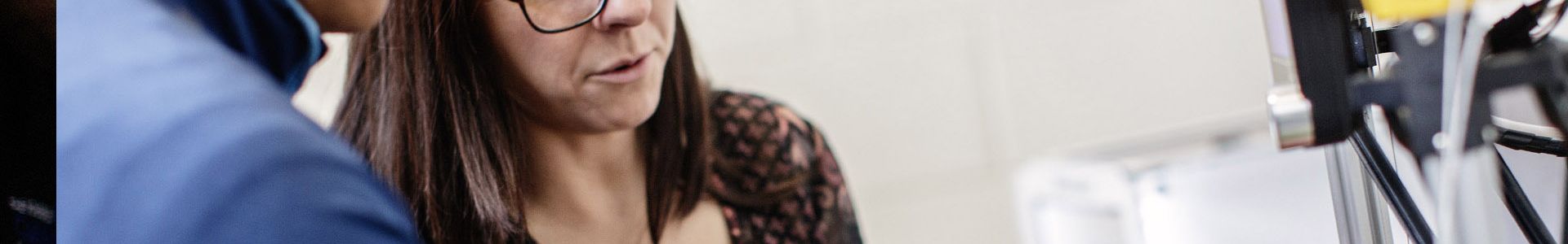 Student looking at biomedical design 