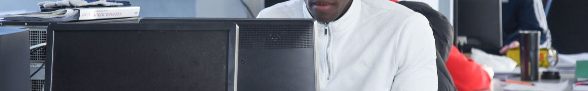 Students working at computers