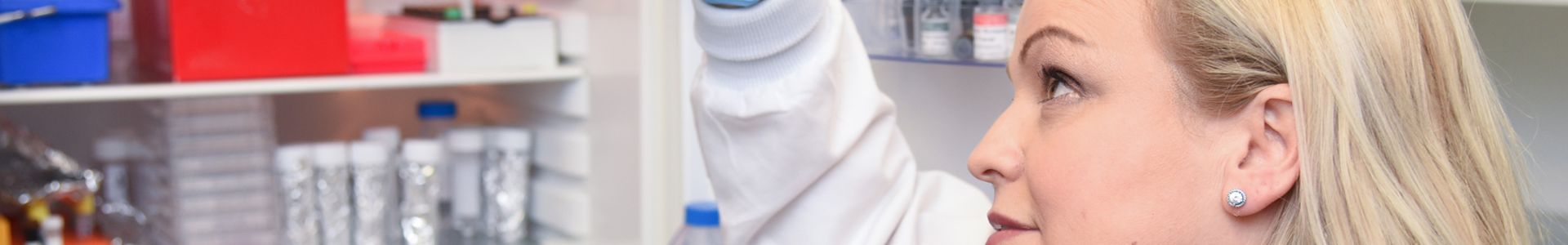 student working in science lab