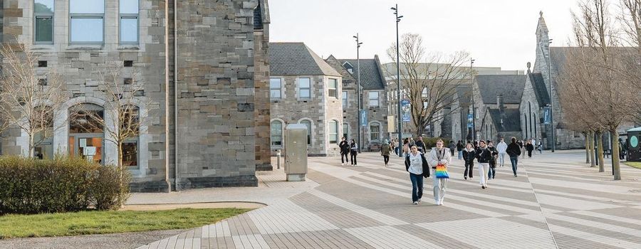 students walking through Grangegorman campus