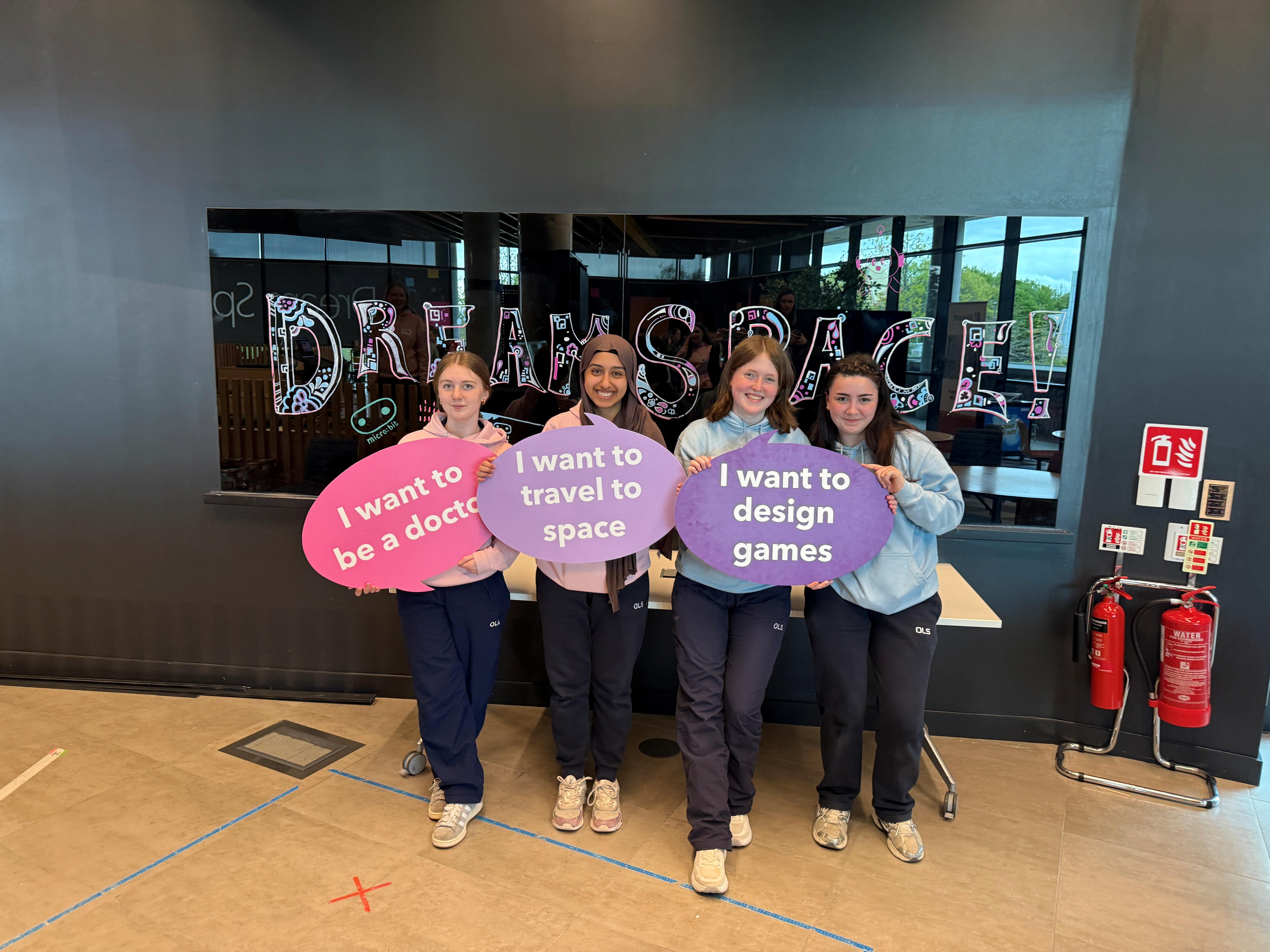 TY Students holding signs