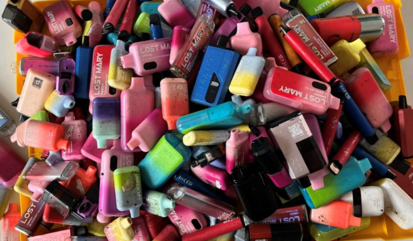 Image of vapes collected by students