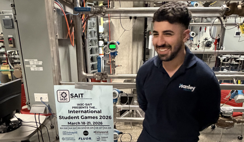 Student standing in workshop