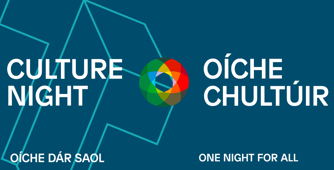 Culture Night graphic poster with logo and irish and english titles