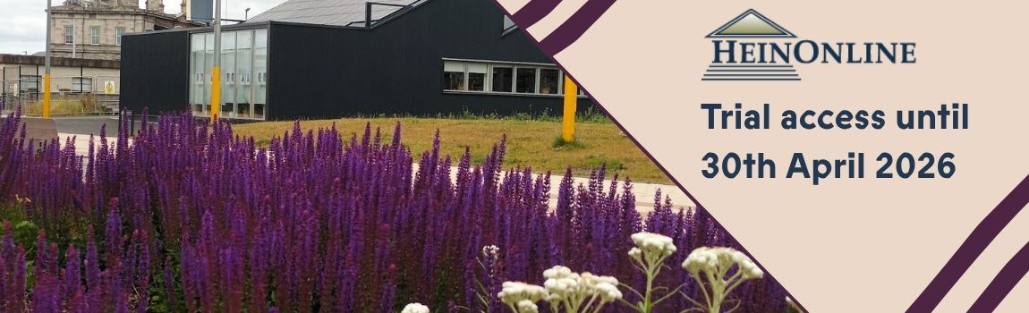 Hein Online logo over a photo of a garden