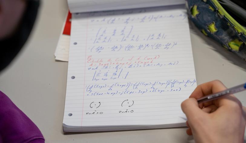 A student working on a maths problem