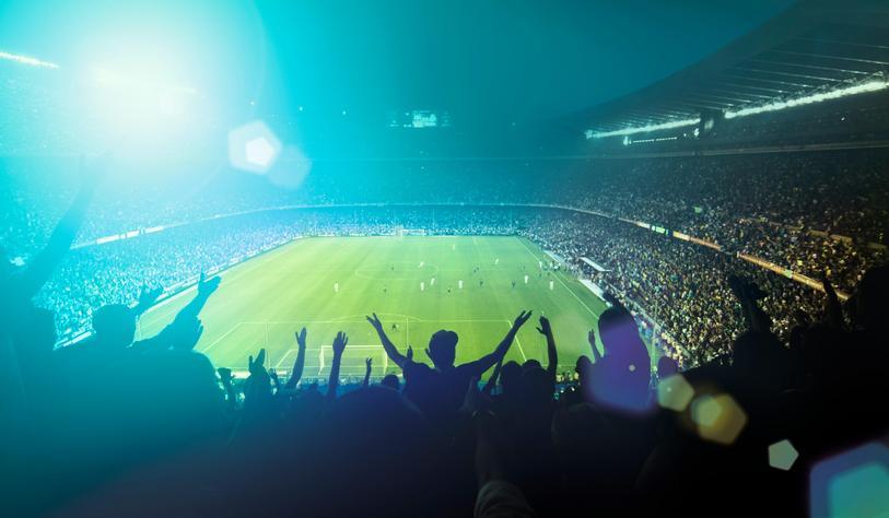 Crowded football stadium