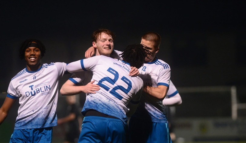 TU Dublin football players celebrate