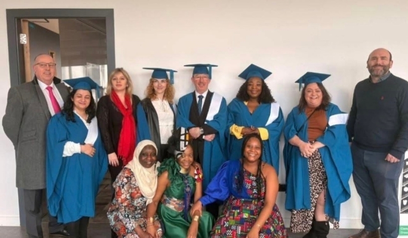 Certificate in Arts in Intercultural Community Development graduates celebrate receiving their certs