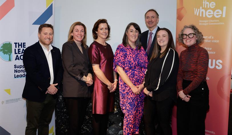 Marking the signing of the MoU between The Wheel and TU Dublin are (from left to right): Dr Colin Hughes, Head of the Graduate Business School in TU Dublin; Dr Lorraine Sweeney, Senior Lecturer, TU Dublin; Maria Couchman, Director of Sector Skills at The Wheel; Sharon Hughes, Leadership Academy Manager at The Wheel, and Apprenticeship Coordinator; Barry Dempsey, CEO of The Wheel; Dr Etain Kidney,