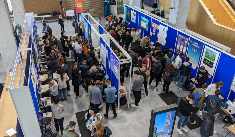 An image of a project fair in the Central Quad