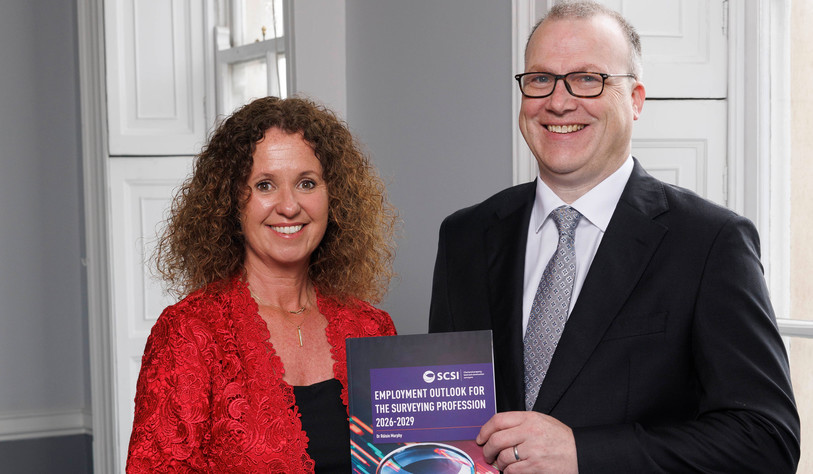 Dr Róisín Murphy and Society of Chartered Surveyors Ireland President Tomas Kelly