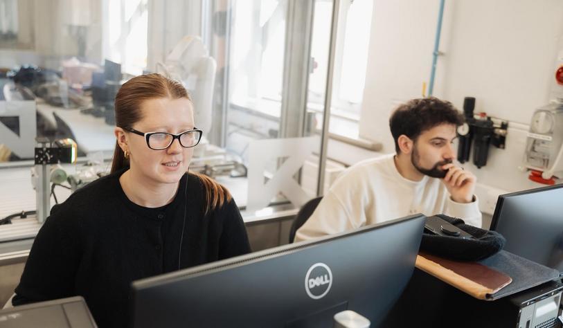 Students in a Advanced Manufacturing Lab (Robotics) in Bolton Street