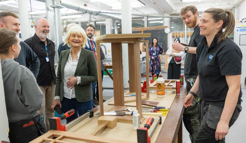 A group of people in a workshop