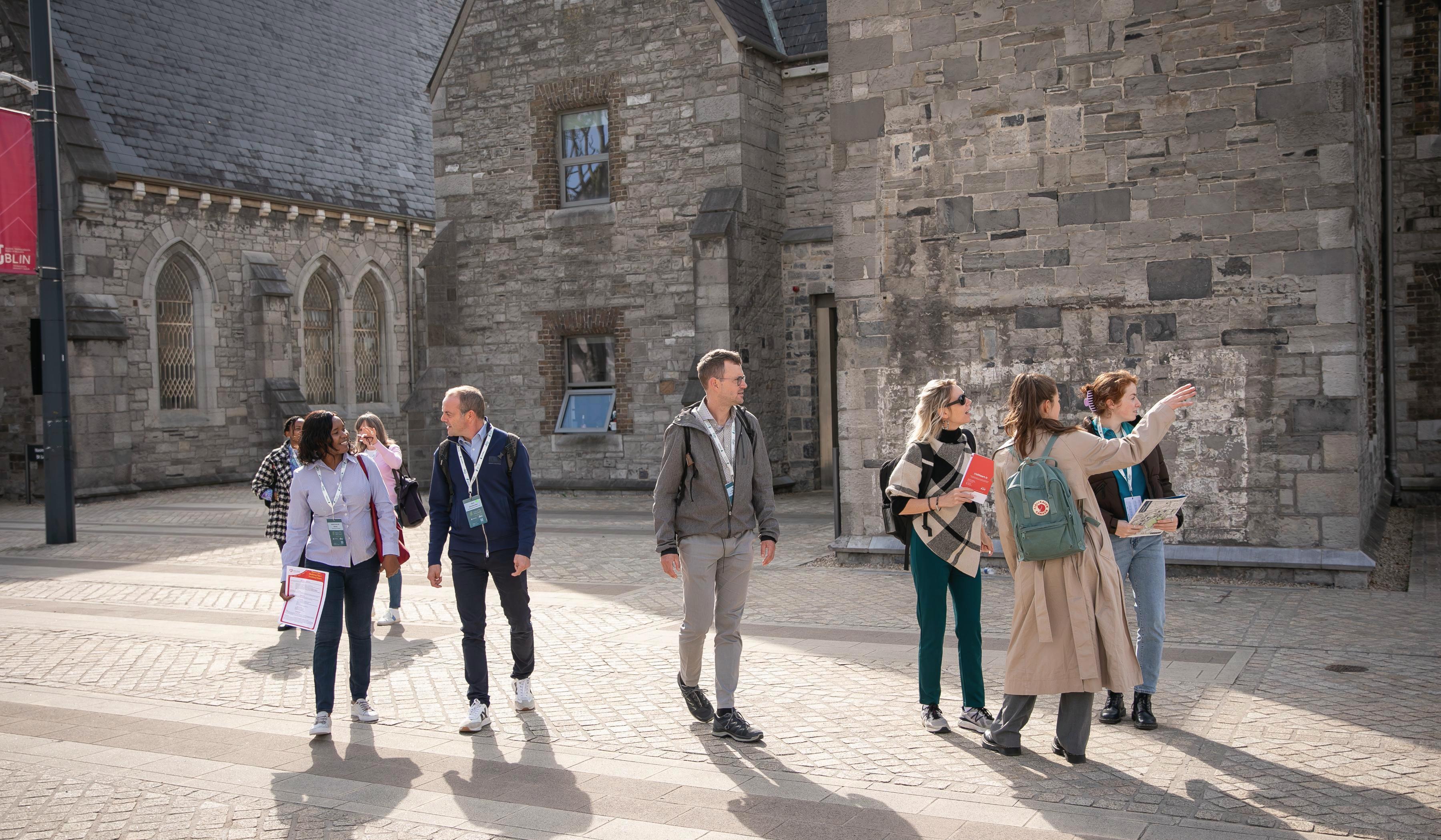 People walking around the Grangegorman Campus